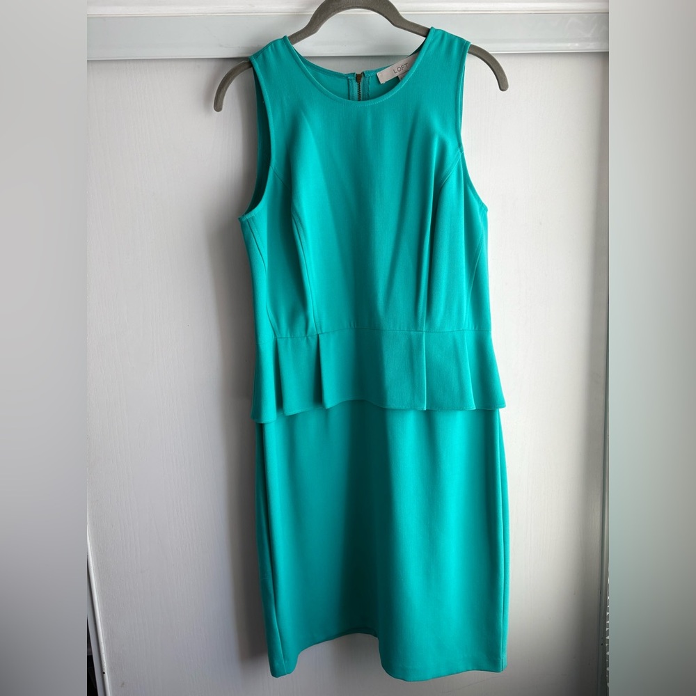 LOFT Vibrant Teal Midi Dress